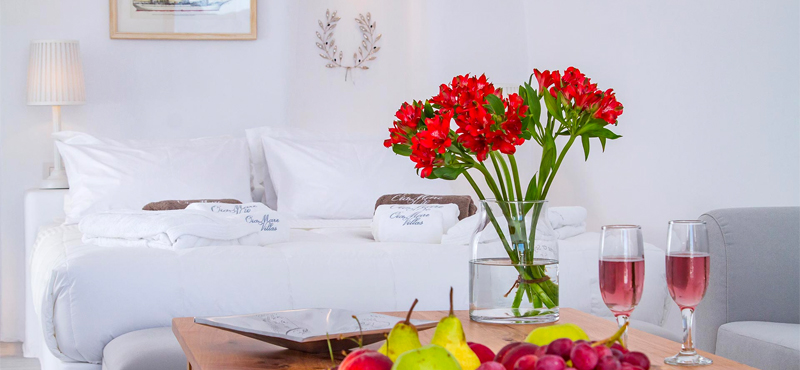 Luxury Greece Holiday Packages Oia Mare Villas Honeymoon Cave Suite With Hot Tub Bedroom