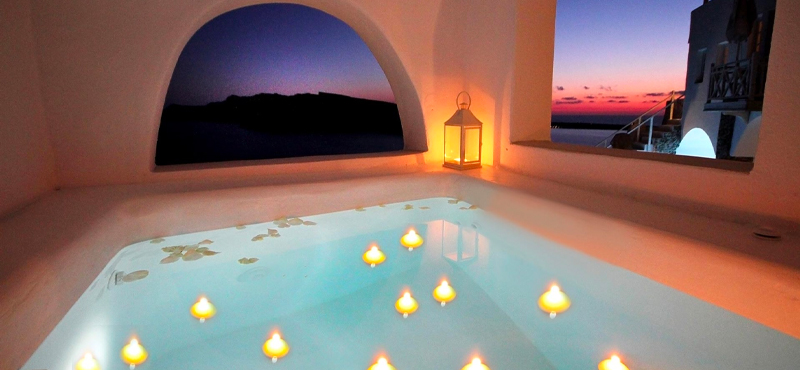 Luxury Greece Holiday Packages Oia Mare Villas Honeymoon Cave Suite With Hot Tub Hot Tub 2