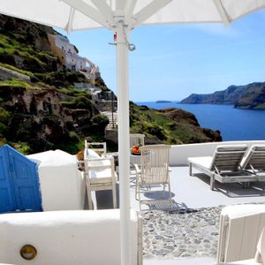 Luxury Greece Holiday Packages Oia Mare Villas Two Bedroom Cave Suite Balcony View