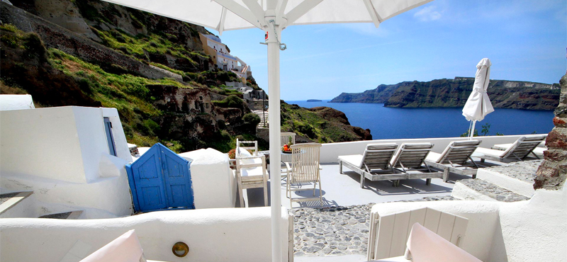Luxury Greece Holiday Packages Oia Mare Villas Two Bedroom Cave Suite Balcony View
