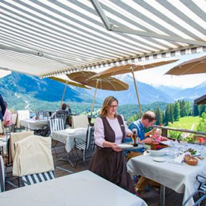 Luxury Switzerland Holiday Packages Guarda Val Sun Terraces Restaurant