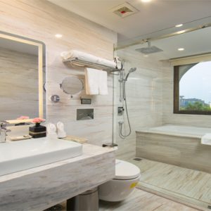 Luxury Vietnam Holiday Packages The Oriental Jade Hotel Ruby City View Room Bathroom