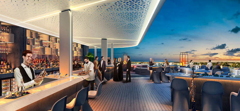 Luxury Dubai Holidays JA Lake View Hotel Bibe Roof Top Bar Restaurant