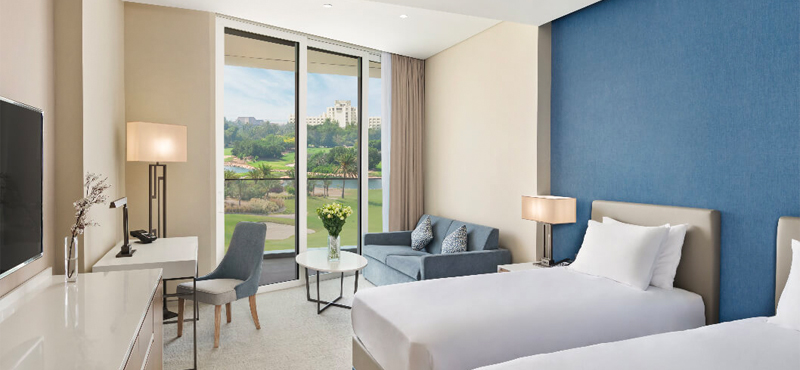 Luxury Dubai Holidays JA Lake View Hotel Deluxe Resort Course View Bedroom 2