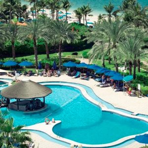 Luxury Dubai Holidays JA Lake View Hotel Poolside Bar Restaurant