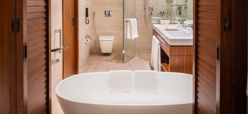 Luxury Dubai Holidays JA Lake View Hotel Resort Course One Bedroom Suite Bathroom