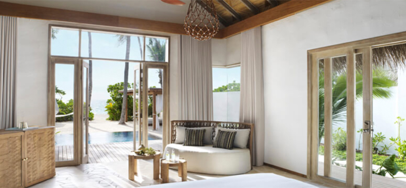 Luxury Maldives Holidays Fairmont Maldives Sirru Fen Fushi Deluxe Beach Sunset Villa