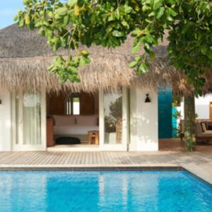 Luxury Maldives Holidays Fairmont Maldives Sirru Fen Fushi Two Bedroom Beach Sunset Villa 1