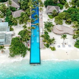 Luxury Maldives Holidays Fairmont Maldives Sirru Fen Fushi Aerial View Of Pool And Resort