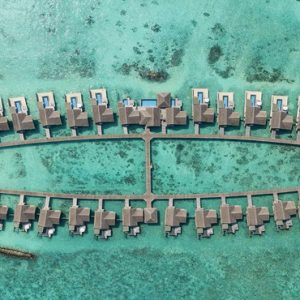 Luxury Maldives Holidays Fairmont Maldives Sirru Fen Fushi Aerial View Of Water Villas