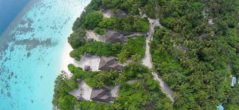 Luxury Maldives Holidays Hideaway Beach Resort Sunset Beach Villa With Pool Aerial View