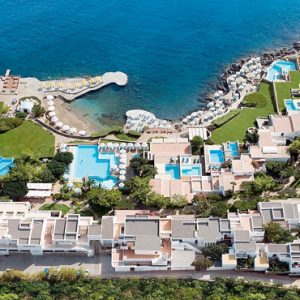 Aerial View St Nicolas Bay Resort Hotel & Villas Greece Holidays