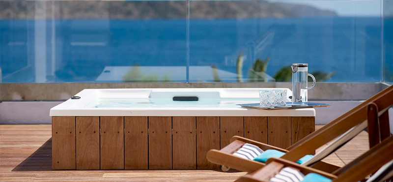 Club Suite Outdoor Heated Jacuzzi Seafront View1 St Nicolas Bay Resort Hotel & Villas Greece Holidays