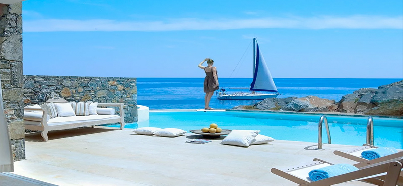 The Rock 1 – Club Studio Suite Private Pool Seafront St Nicolas Bay Resort Hotel & Villas Greece Holidays