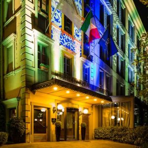 Exterior At Night Baglioni Hotel Carlton Milan Italy Holidays