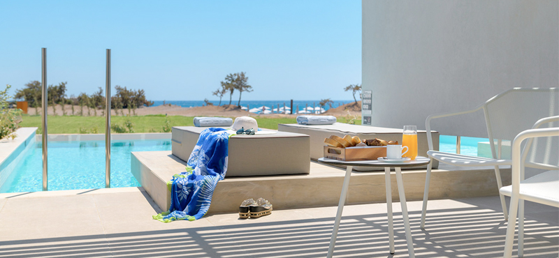 Double Room Private Pool Sea View 2 Gennadi Grand Resort Luxury Greece Holidays