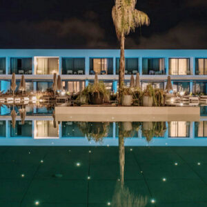Night Exterior Gennadi Grand Resort Luxury Greece Holidays