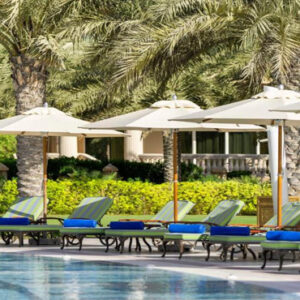 Luxury Dubai Holiday Packages Raffles The Palm Dubai Pool Sun Loungers